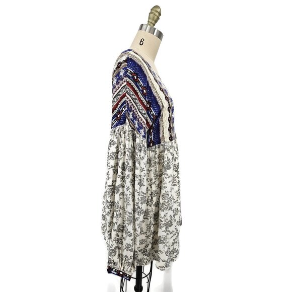 NWOT Sunday in Brooklyn Sweetbrier Tunic Womens L Rayon Floral Long Sleeve - Picture 2 of 5